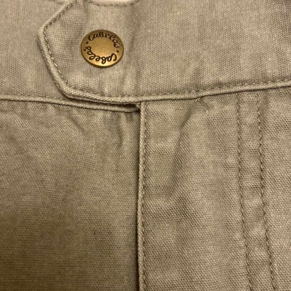 Cabela’s Dark Khaki Pull On Elastic Sides Organic Cotton Shorts Size Medium. - Picture 3 of 8